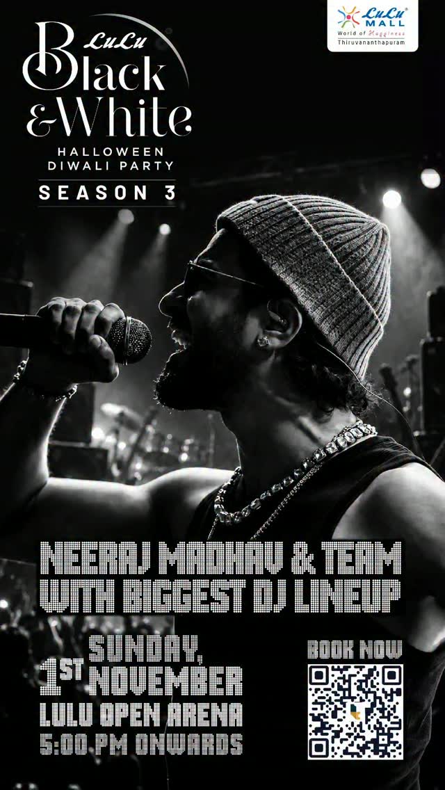 Neeraj Madhav & Team | LuLu Black & White Halloween Diwali Party Season 3, LuLu Mall Open Arena, Thiruvananthapuram