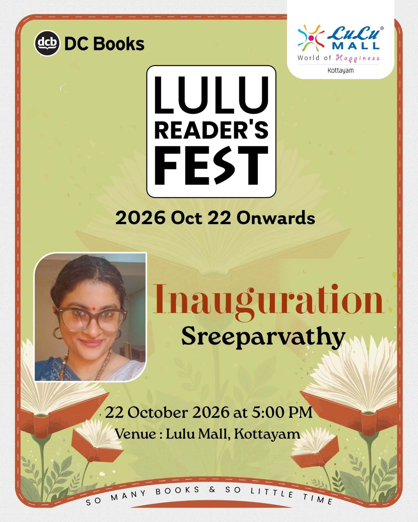 LULU Reader's Fest 2026 Inauguration by Sreeparvathy | Lulu Mall, Kottayam