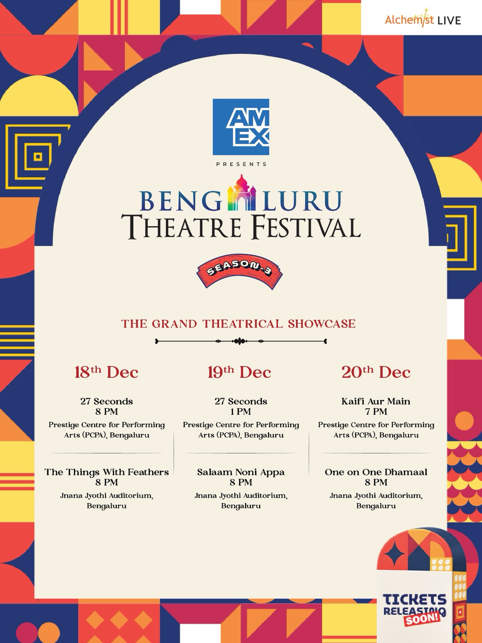 Bengaluru Theatre Festival Season 3 | Jnana Jyothi Auditorium, Bengaluru
