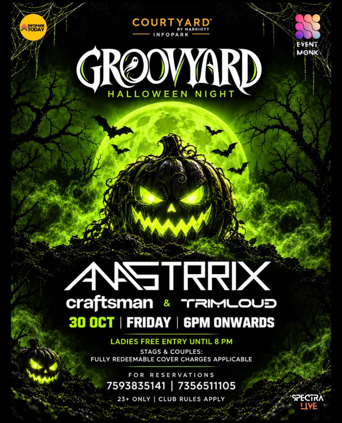 GROOVYARD – Halloween Night by ANASTRIX, Craftsman & Trimloud | Courtyard by Marriott, Infopark, Kochi