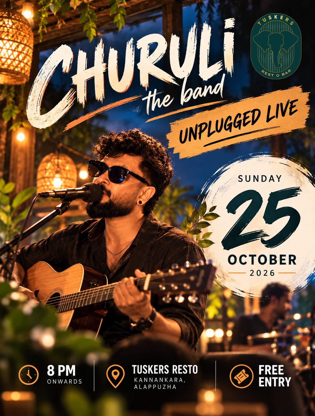 Churuli the band Unplugged Live | Tuskers Rest O Bar, Alappuzha