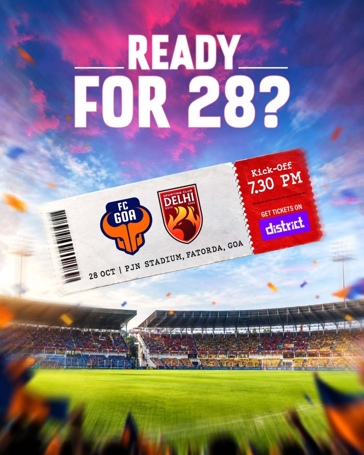 ISL 2026-27 | FC Goa vs Sporting Club Delhi | PJN Stadium, Fatorda, Goa