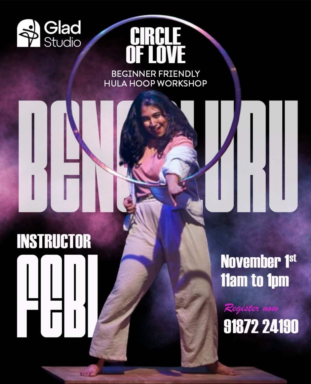 Circle of Love Hula Hoop Workshop by Febi | GLAD STUDIO, Indiranagar, Bengaluru