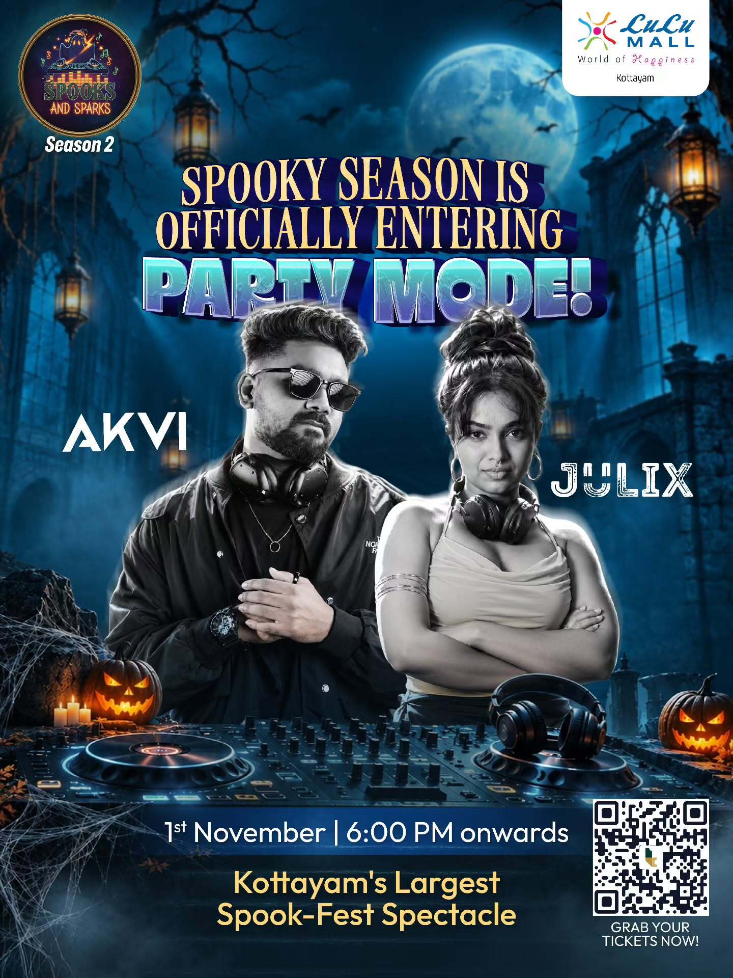 Spooks and Sparks Season 2 – Halloween DJ Night | LuLu Mall Kottayam