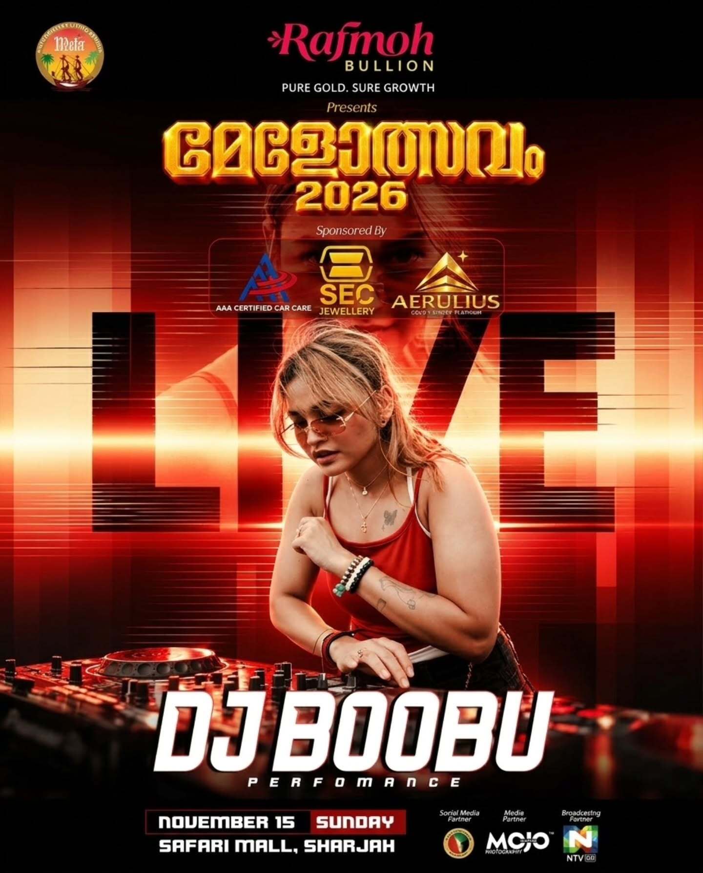 DJ BOOBU Live at Melothsavam 2026 | Safari Mall Auditorium, Sharjah