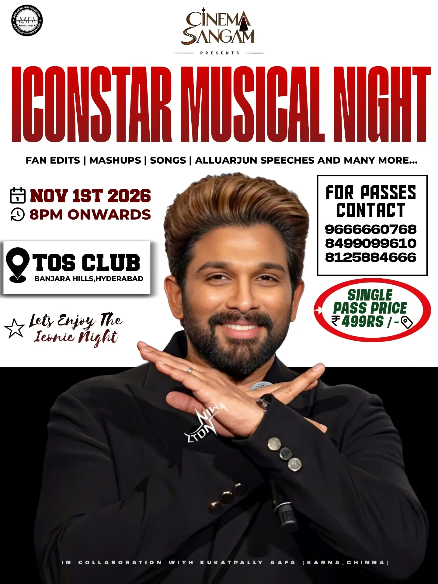ICONSTAR MUSICAL NIGHT - Allu Arjun | TOS CLUB, Banjara Hills, Hyderabad