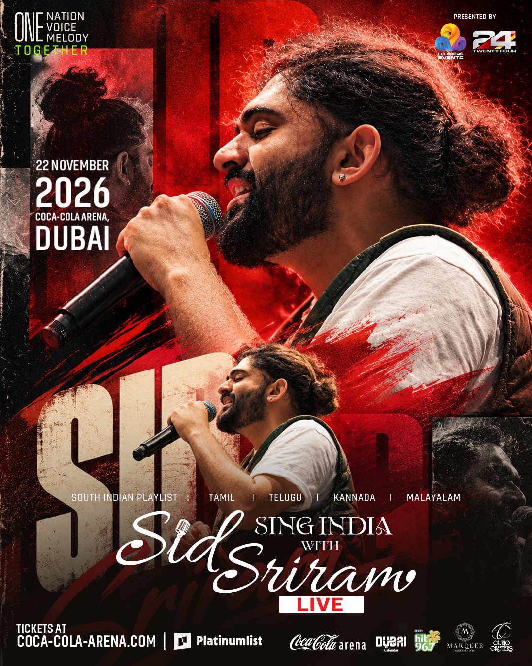 Sing India with Sid Sriram Live | Coca-Cola Arena, Dubai