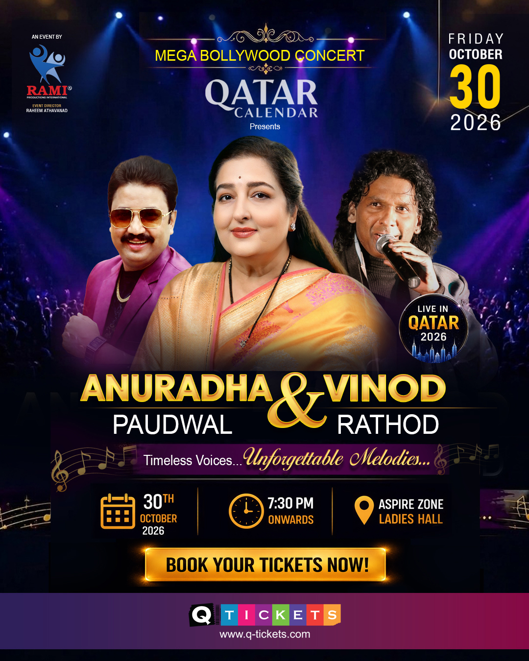 Anuradha Paudwal & Vinod Rathod Live in Qatar 2026 | Aspire Zone Ladies Hall, Doha