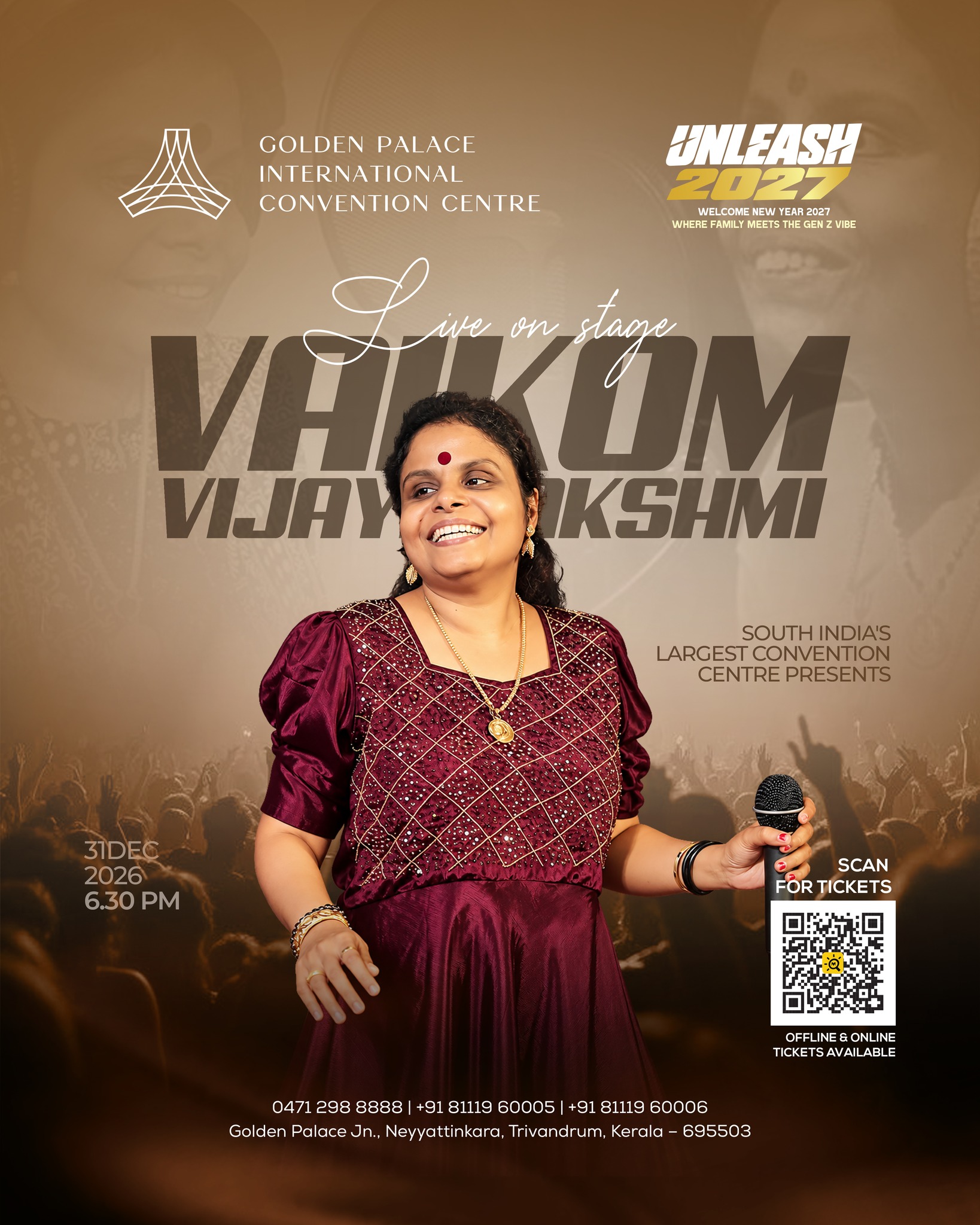 Vaikom Vijayalakshmi Live at UNLEASH 2027 | Golden Palace International Convention Centre, Neyyattinkara, Trivandrum