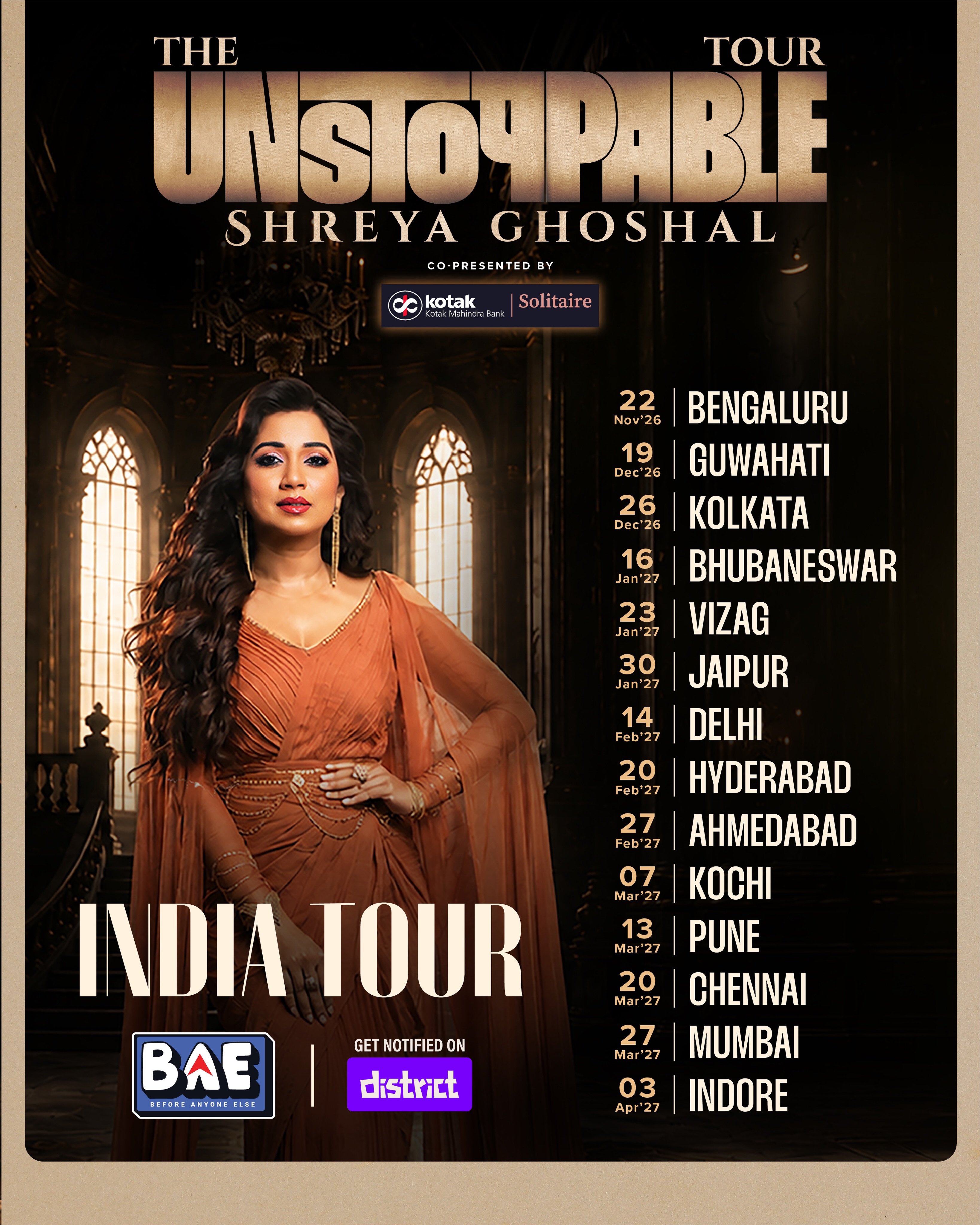The Unstoppable Tour by Shreya Ghoshal | India Tour 2026–2027 | Hyderabad