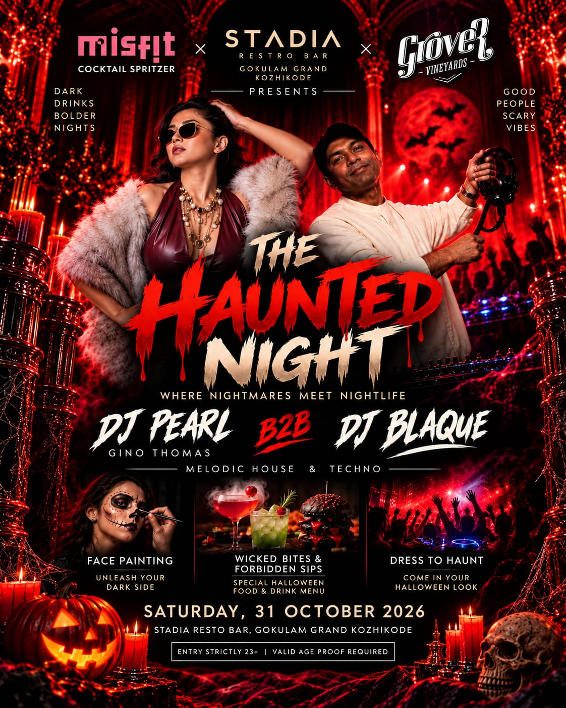 The Haunted Night by DJ Pearl B2B DJ Blaque | STADIA Resto Bar, Gokulam Grand Kozhikode