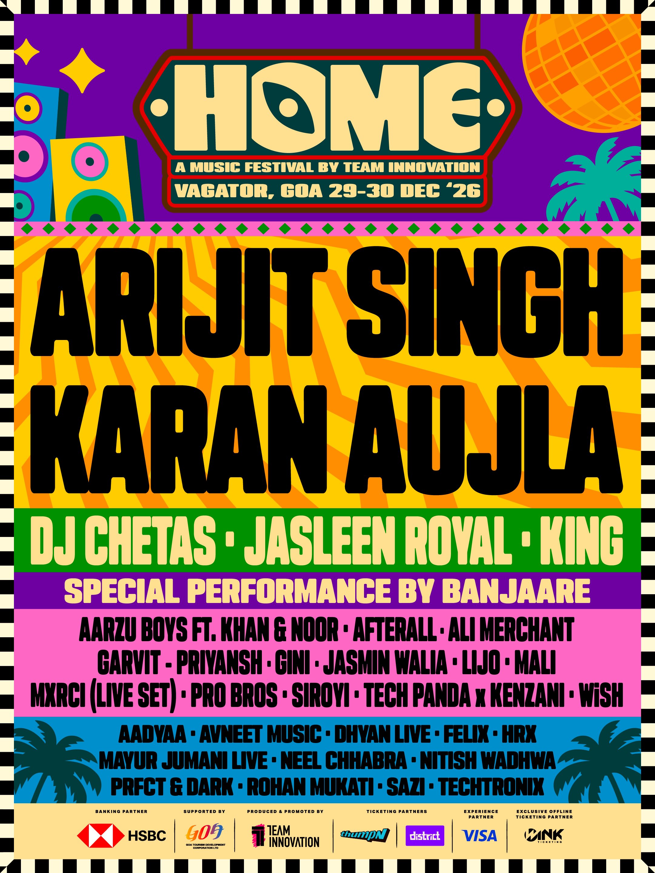 HOME Festival 2026, Vagator, Goa | Arijit Singh, Karan Aujla & More