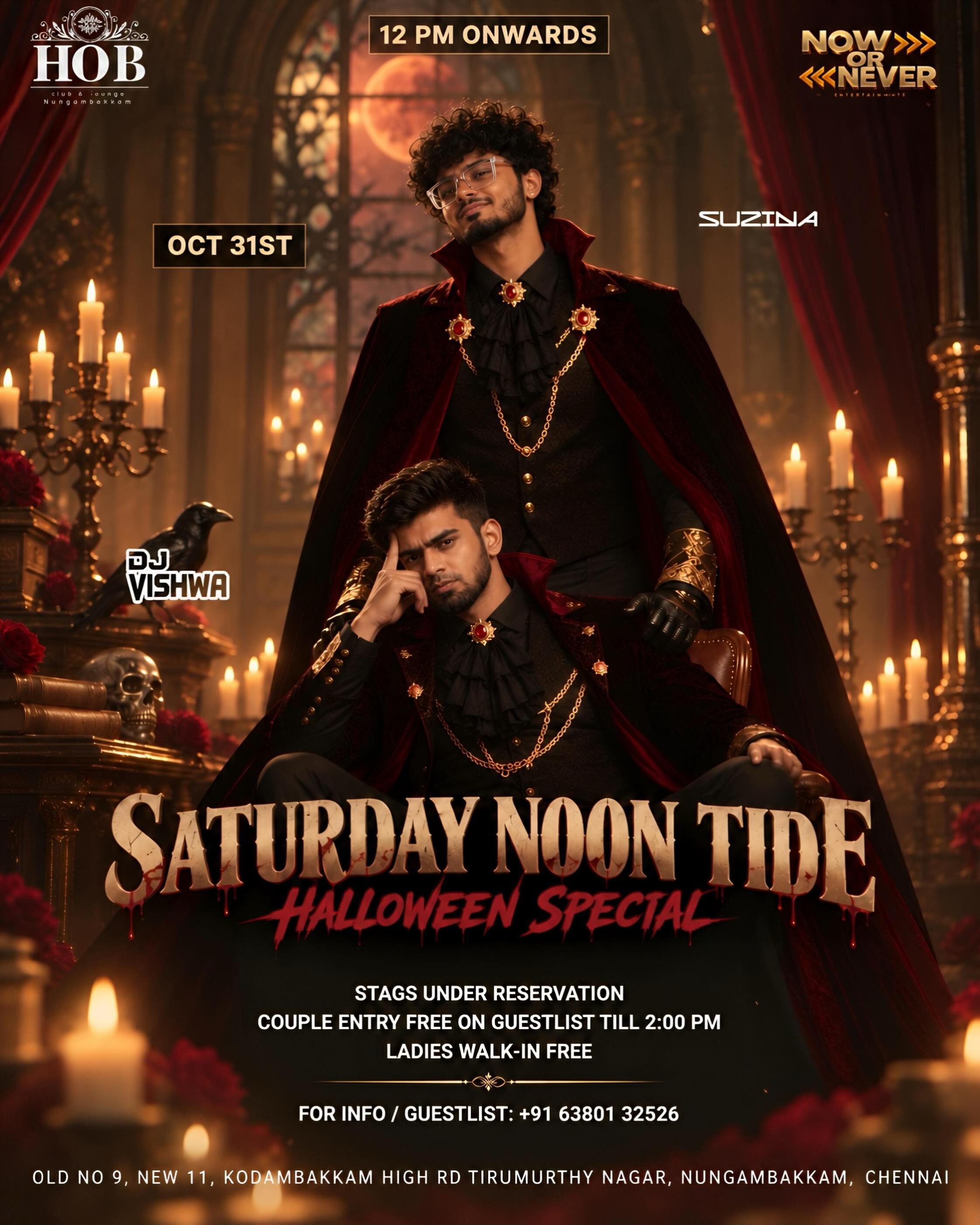 Saturday Noon Tide – Halloween Special by DJ Vishwa | HOB Restobar, Nungambakkam, Chennai