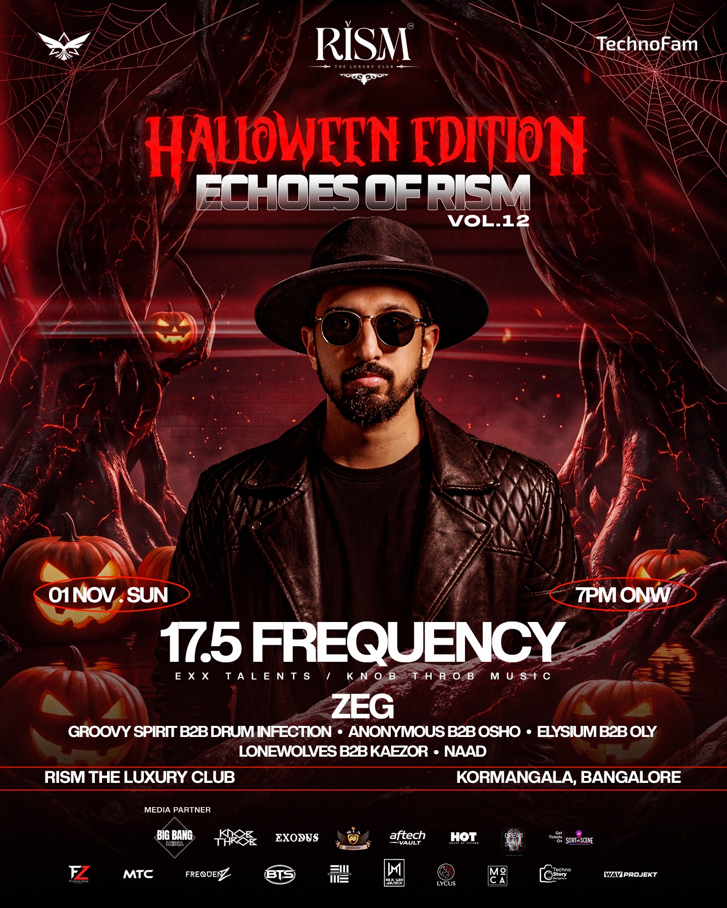 Echoes of RISM Vol.12 – Halloween Edition featuring 17.5 Frequency & ZEG | RISM The Luxury Club, Koramangala, Bangalore